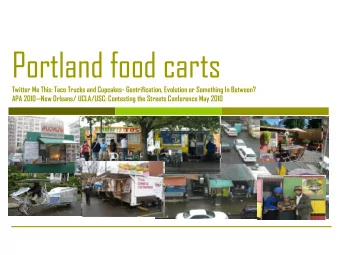 Portland food carts  Twitter Me This: Taco Trucks and Cupcakes-  Gentrification, Evolution or