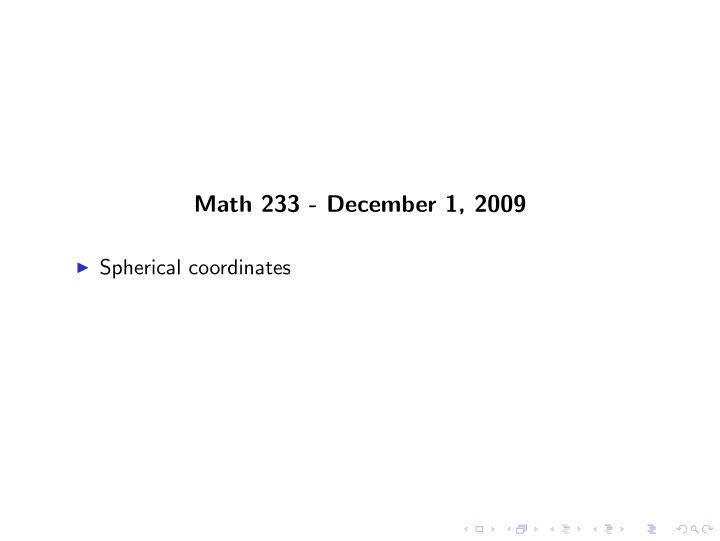 math 233 december 1 2009