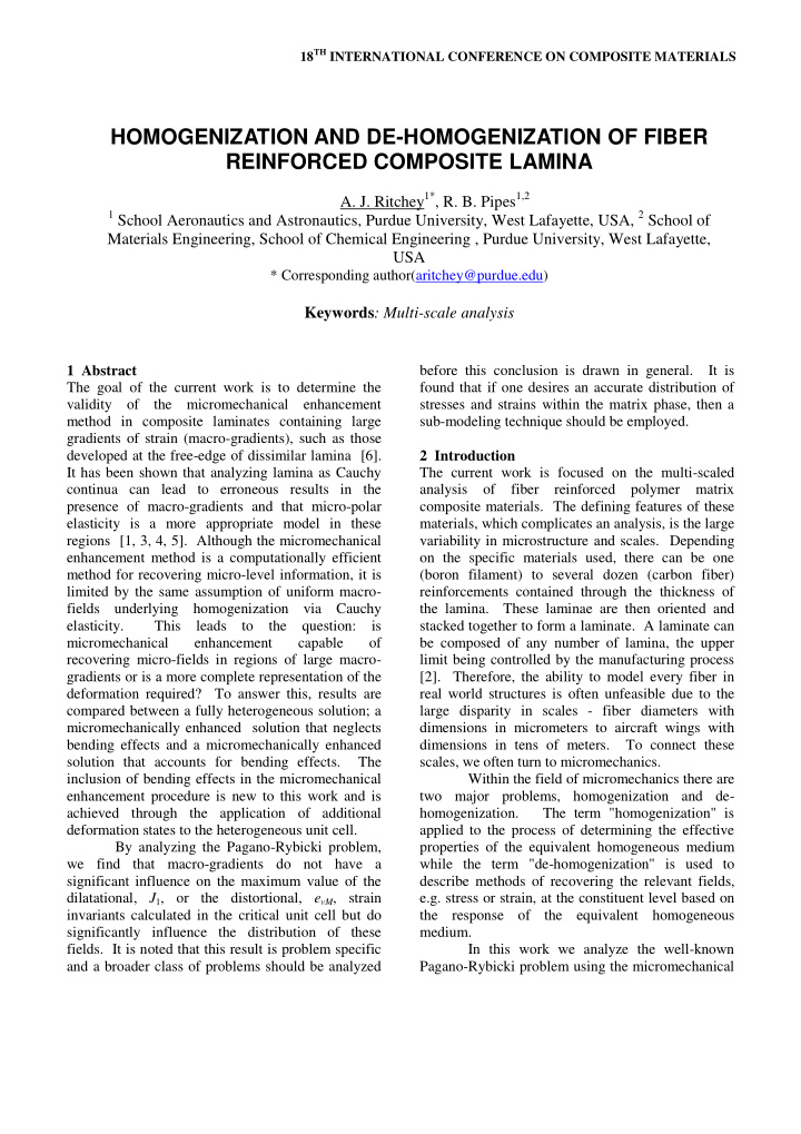 homogenization and de homogenization of fiber reinforced