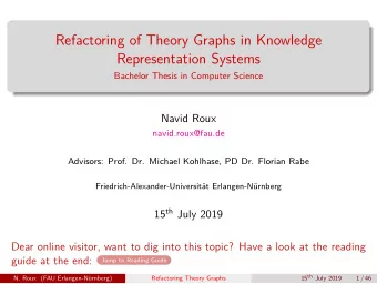 Refactoring of Theory Graphs in Knowledge  Representation Systems  Bachelor Thesis in Computer