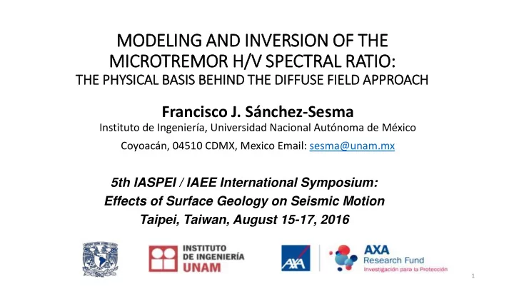 modeling and in inversion of the mic icrotremor h v v