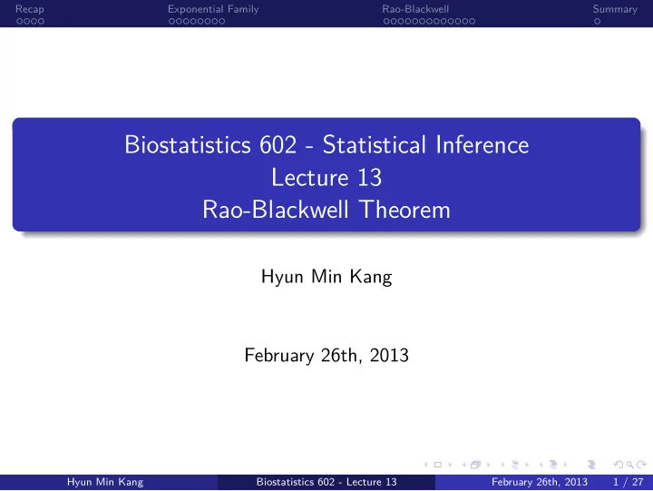 biostatistics 602 statistical inference