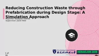Reducing Construction Waste through  Prefabrication during Design Stage: A  Simulation Approach