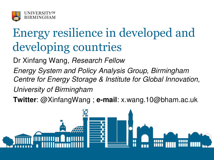 energy resilience in developed and developing countries