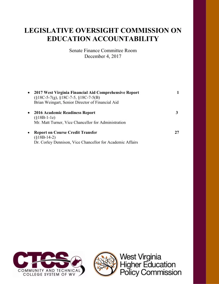 legislative oversight commission on education