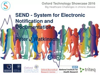 Notification and  Documentation  Peter J Watkinson Whats the problem?  Oxford Technology