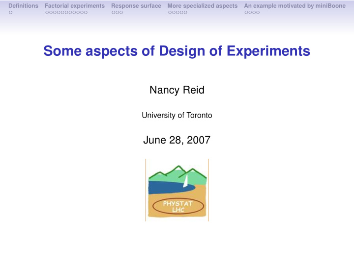 some aspects of design of experiments