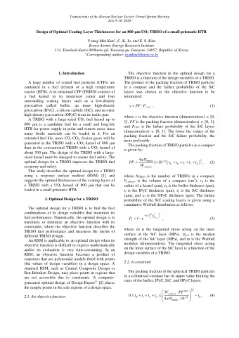 (  )  =      +  +  +  +  3  12  optimal design for a TRISO improves the TRISO fuel  TRISO  PF