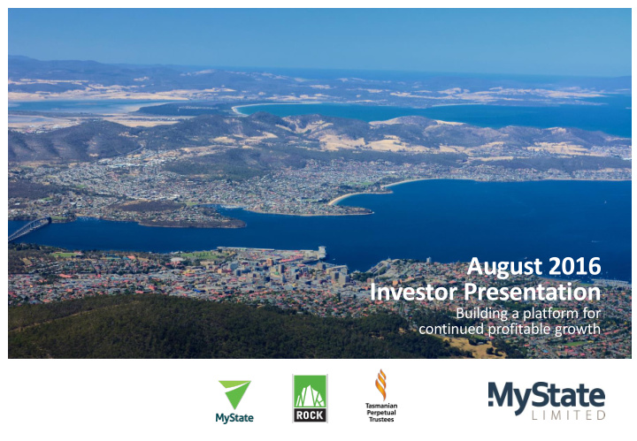 august 2016 investor presentation