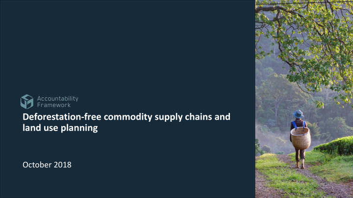 deforestation free commodity supply chains and land use