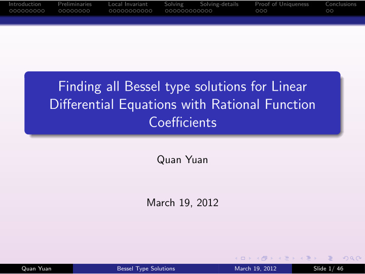 finding all bessel type solutions for linear differential