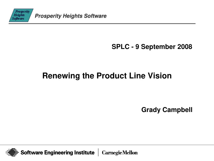 renewing the product line vision