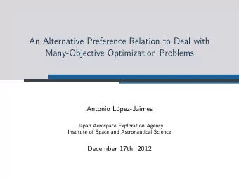 An Alternative Preference Relation to Deal with  Many-Objective Optimization Problems  Antonio