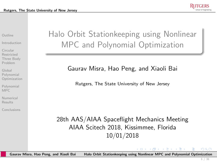 halo orbit stationkeeping using nonlinear