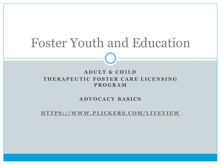 foster youth and education