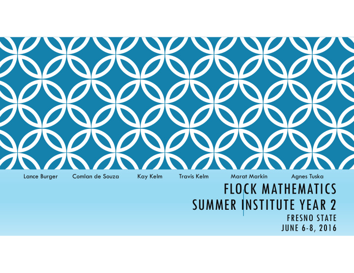 flock mathematics summer institute year 2