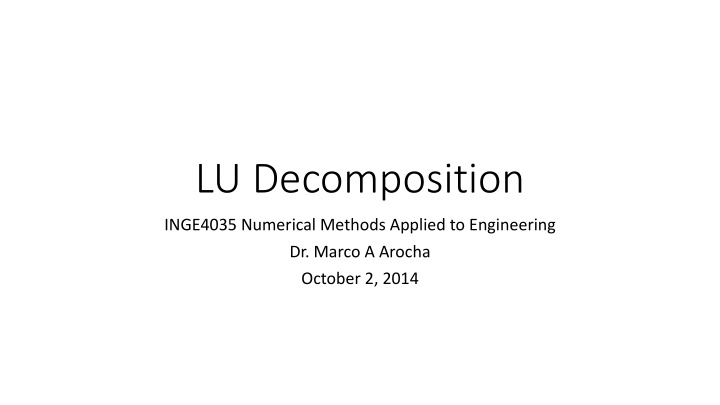 lu decomposition