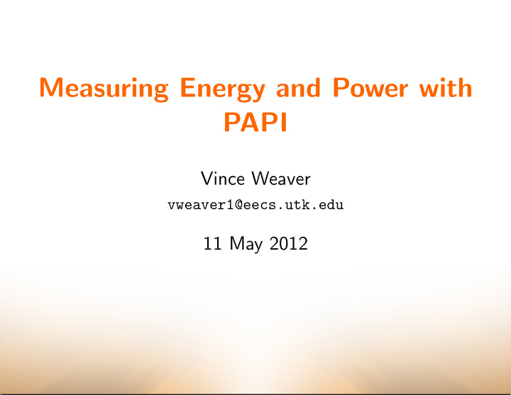 measuring energy and power with papi
