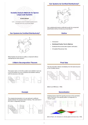 Can Systems be Certified Distributively?  Scalable Analysis Methods for Sparse  Large-scale Systems