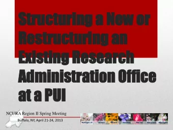 St  Structuring  ructuring a New  a New or  or  Res  Restructur  tructuring  ing an  an  Exi