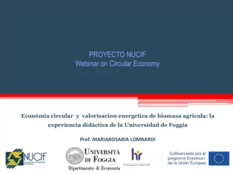PROYECTO NUCIF Webinar on Circular Economy  Econmia circular  y  valorisacion energetica de