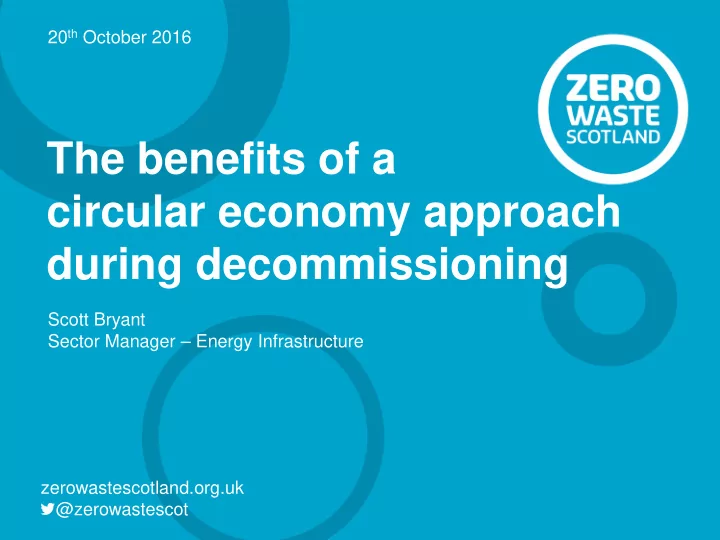 the benefits of a circular economy approach during