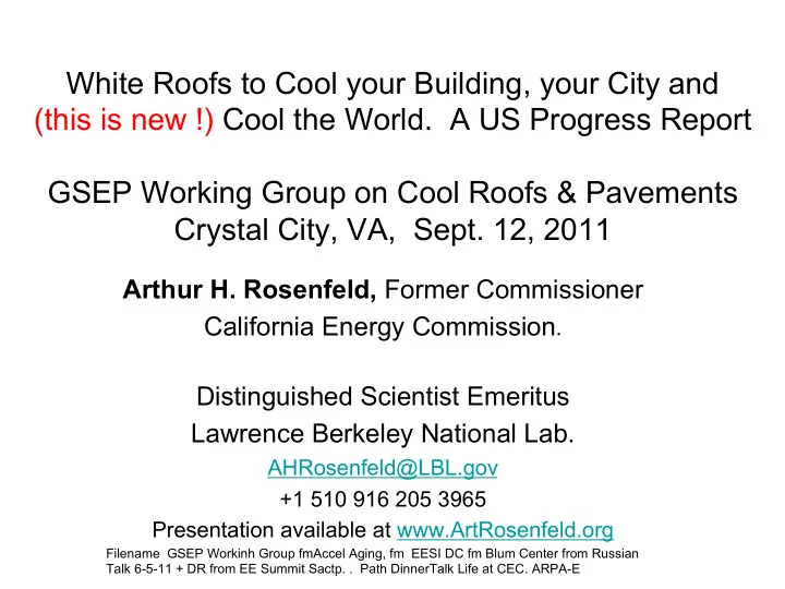 white roofs to cool your building your city and this is