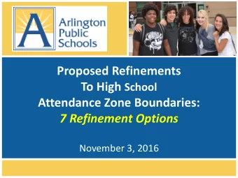 7 Refinement Options  November 3, 2016  Overview  Recap the HS Boundary Refinement Process