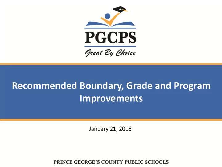 recommended boundary grade and program