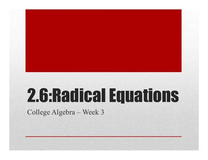 college algebra week 3
