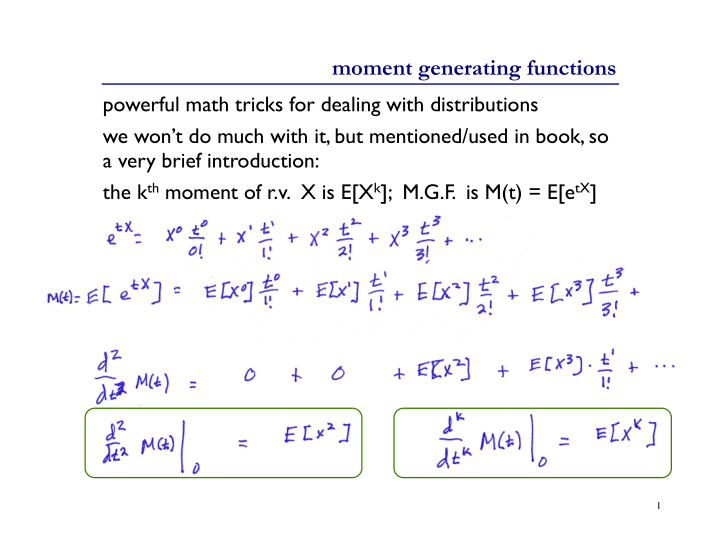 moment generating functions