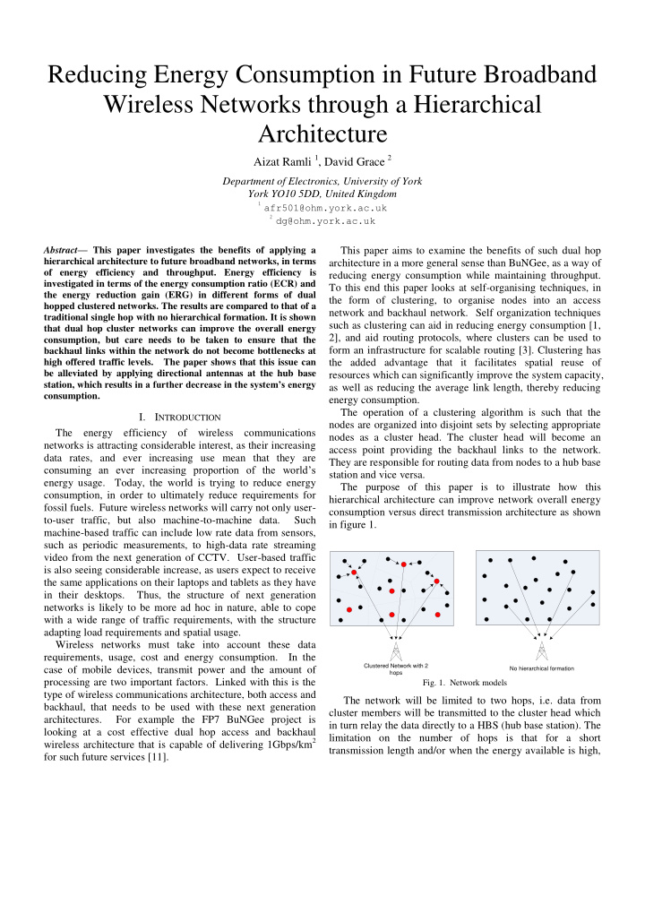 reducing energy consumption in future broadband wireless