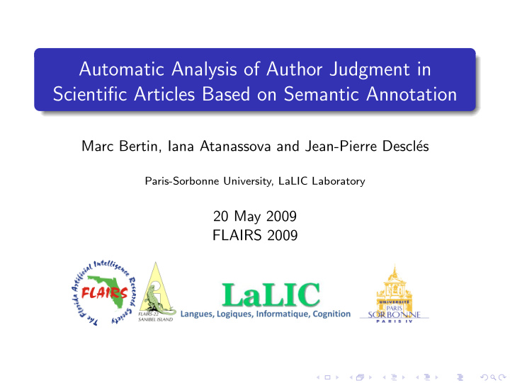 automatic analysis of author judgment in scientific