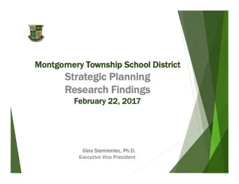 Strat  Strategic Planning  gic Planning  Re  Research F  Findings  Februar  bruary 22, 20  22, 2017