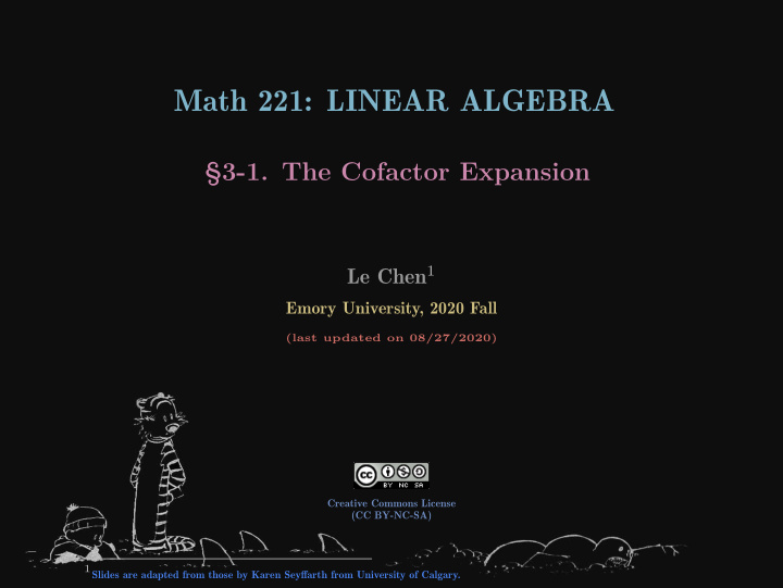 math 221 linear algebra