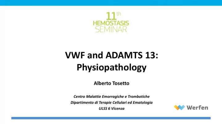 vwf and adamts 13