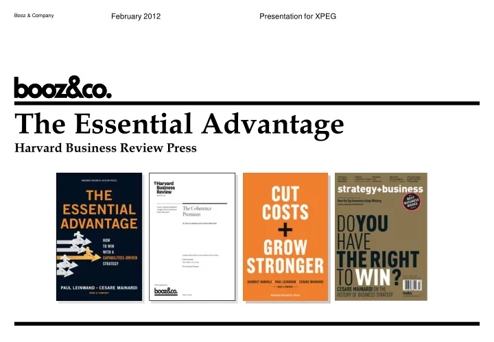 the essential advantage
