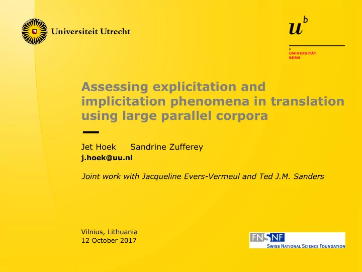 assessing explicitation and implicitation phenomena in