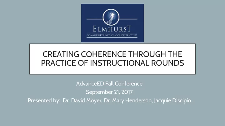 creating coherence through the practice of instructional