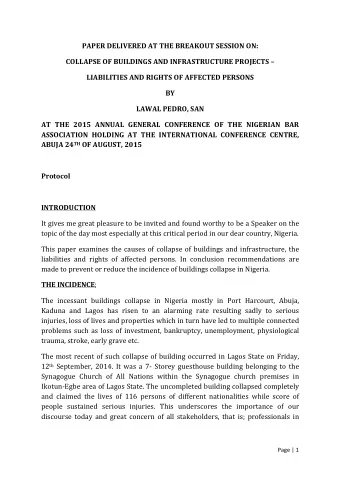 PAPER  DELIVERED  AT  THE  BREAKOUT  SESSION  ON:    COLLAPSE  OF