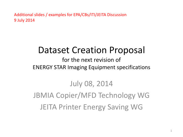 dataset creation proposal