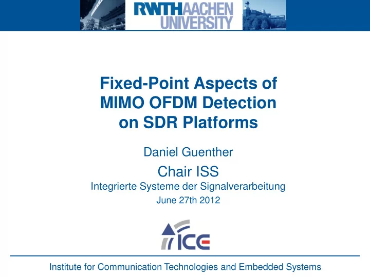 mimo ofdm detection
