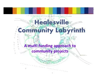 Healesville  Community Labyrinth  A multi funding approach to  community projects History  Idea