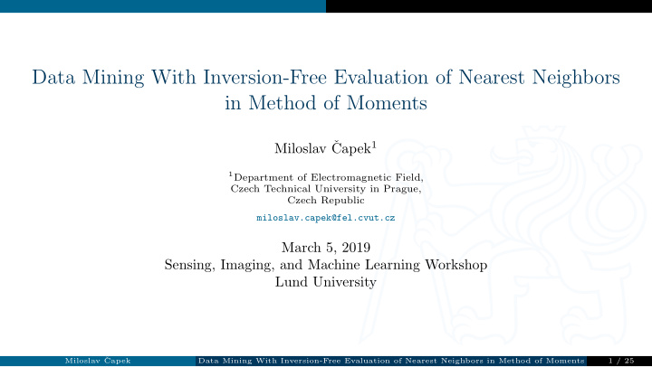 data mining with inversion free evaluation of nearest
