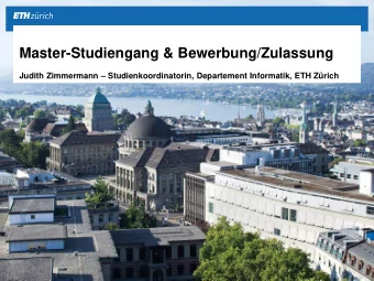 Master-Studiengang &amp; Bewerbung/Zulassung  Judith Zimmermann  Studienkoordinatorin,
