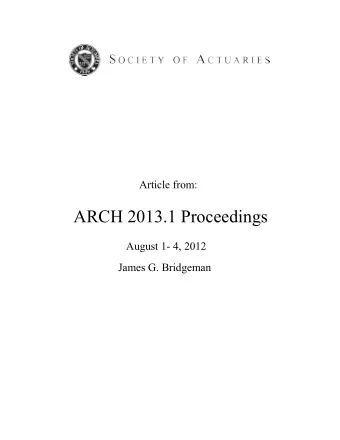 ARCH 2013.1 Proceedings August 1- 4, 2012  James G. Bridgeman  Combinatorics for Moments of a