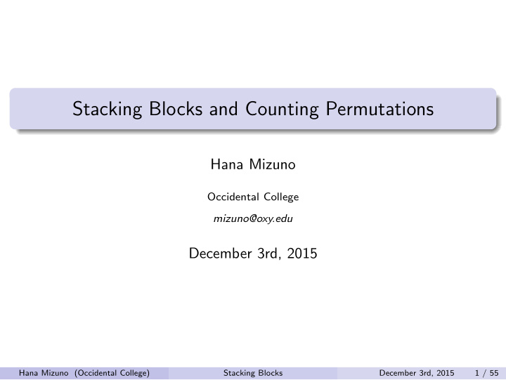 stacking blocks and counting permutations