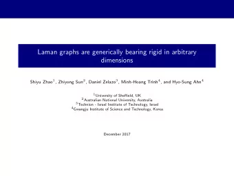 Laman graphs are generically bearing rigid in arbitrary  dimensions Shiyu Zhao 1 , Zhiyong Sun 2 ,