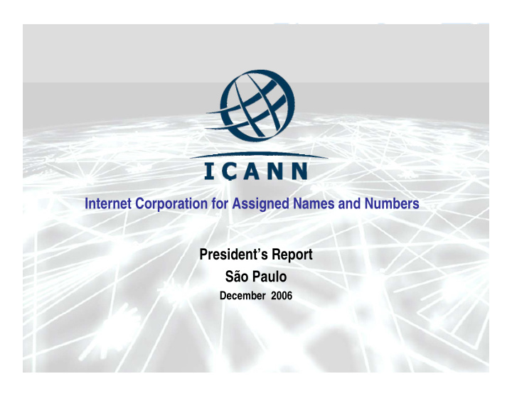 internet corporation for assigned names and numbers