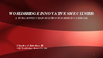 WORL  DBRIDGE  INNOVAT  IVE  SME  CL  UST  E  R:  A T  OT  AL  SUPPL  Y CHAI  N SOL  UT  I  ON F